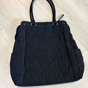 Vera Bradley Black Floral Quilted Tote